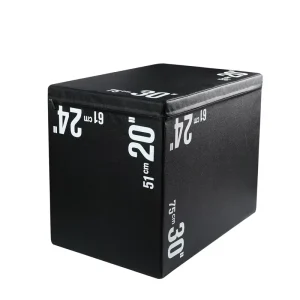 3-in-1 PVC Foam Plyometric Box with Leather Cover for Jump Training and Sit-Ups