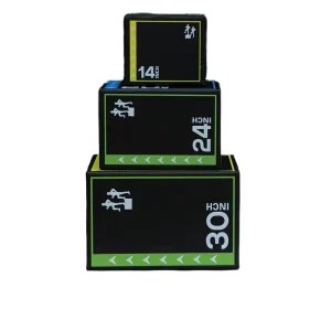 3-in-1 PVC Soft Stackable Plyo Box Set with Jump Box and Jump Mat