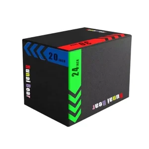 3-in-1 PVC and Wood Plyo Box Set Portable Foam Jump Box for Jump Training