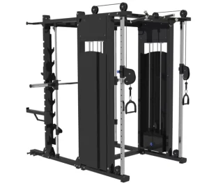 3-in-1 Smith Machine with Squat Power Rack, Half Rack, and Multi-Functional Trainer
