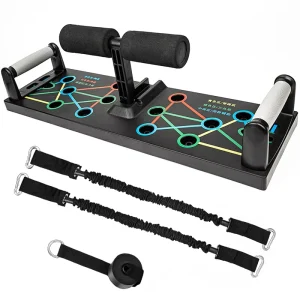 3-in-1 Sports Training Board with Push-Up Brackets and Sit-Up Bar for Abdominal and Chest Muscle Training