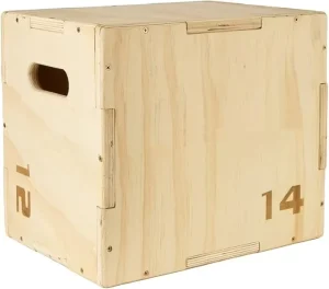 3-in-1 Wood Plyo Box, Non-Slip, 400 lb Capacity, for Home Gym, Jumping, and Squats