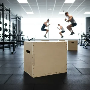 3-in-1 Wood Plyo Box for Jump and MMA Training, Sizes 30/24/20, 24/20/16, 20/18/16, or 16/14/12