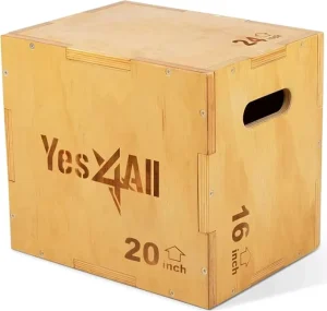 3-in-1 Wooden Plyo Box for Home Gym and Outdoor Workouts, 450 Lbs