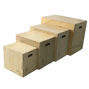 3-in-1 Wooden Plyometric Jump Box for HIIT, Step-Ups and Strength Training
