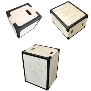 3-in-1 Wooden Plyometric Jump Box with Protected Corners for Shin Protection and Strength Training