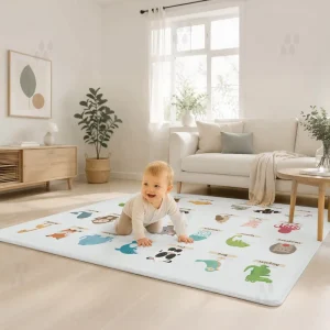 30*40CM Memory Foam Baby Play Mat Printed Flannel Kids Crawling Carpet Living Room Tatami Mat