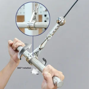 304 Stainless Steel Lat Pulldown Handle with Built-in Bearings for Cable Machine