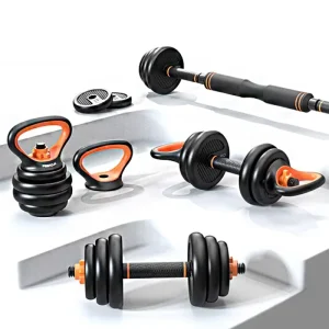 30kg Adjustable Cement and Plastic Dumbbell Set, 2-in-1, Non-Slip