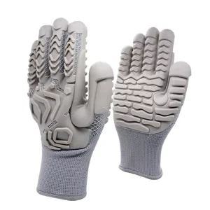313g TPE Impact-Resistant Anti-Vibration Work Gloves 13-Gauge Knit for Mining Oil Gas Logging