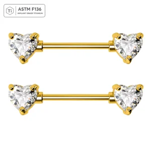 316L Surgical Steel Rose Gold Plated Punk Heart Crystal Nipple Barbell Unisex Ear Cartilage Piercing Gift