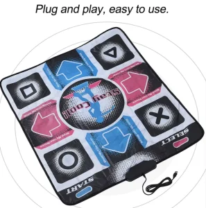 32/16/8-Bit Wired USB Dance Mat with Rechargeable Battery for PC Gaming and Exercise
