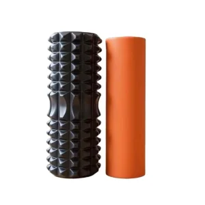 33cm 2-in-1 Yoga Foam Roller Set with PVC Tube Core, Dual-Hardness EVA and Muscle Massage Roller