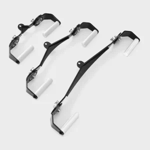 360-Degree Rotating Cable Attachment Handle Set, Neutral Grip, Seated Row, 3-Piece