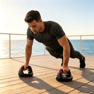 360 Degree Rotating Push up Stands Non Slip Round Pushup Bars with Rubber Grip for Chest Shoulder Triceps Workout Home Gym