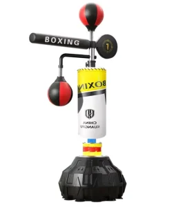 360 Swivel Steel Freestanding Boxing Reflex Trainer with Water or Sand Fill and Gloves
