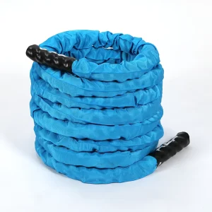 38 mm 100% Poly Dacron Battle Rope with Nylon Cover, Blue, 40 Feet (12.19 m), 2 in (50 mm)