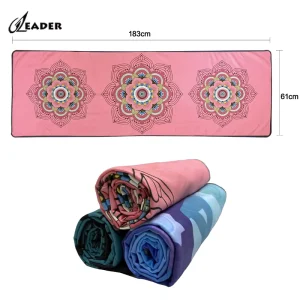 380gsm Microfiber Travel Sports Mat Towel with Non-Slip Grip for Yoga and Beach Use