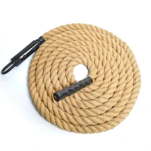 38mm/50mm Yellow Polyester Battle Rope with Hook and Custom Lengths