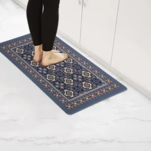 3D Anti-Fatigue Cushioned Non-Slip Foam Kitchen Mat, Washable Rectangular Vintage Runner