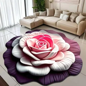 3D Floral Doormat Diatomaceous Earth Non-Slip Soft Cushion Mat
