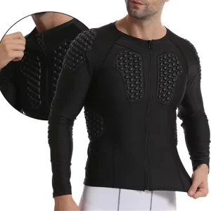 3D Molded Foam Football Padded Base Layer 4 Way Stretch Body Armor For Collision Sports Compression Padded Shirt