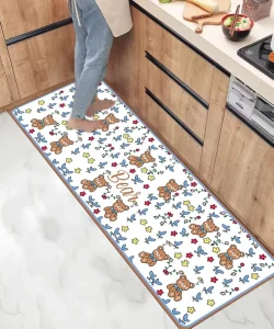 3D Print Washable Non-Slip Waterproof Long Kitchen Mat Rug