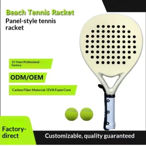 3K 12K 18K Carbon Fiber Beach Tennis and Padel Paddle Racket with PU Leather Grip 33010g Weight