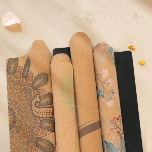 3mm Eco Natural Rubber Cork Yoga Mat Anti-Slip Pilates Exercise Mat Custom Logo Manufacturer Direct Supply