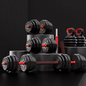 4 Free Weights Dumbbell Kettlebell Barbell Sets 15kg 20kg 30kg 40kg 50kg Adjustable Dumbbells for Fitness