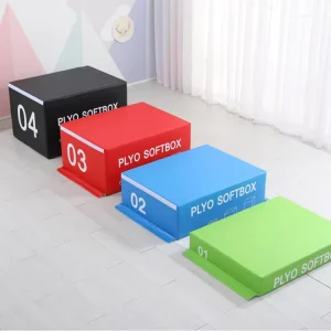 4-Level Soft Foam Plyometric Jump Box Stackable Adjustable-Height Training Box for Kids and Adults