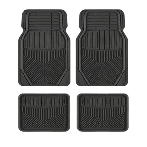 4 Pcs High Quality Universal PVC Car Floor Mats Stain Resistant Durable All Weather Pre-Cut for Cars Trucks SUV