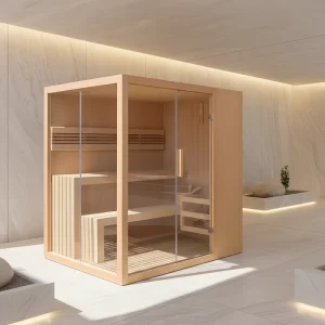 4-Person Outdoor Wet Sauna Room and Cold Plunge Shower Combo, OEM Custom Supply