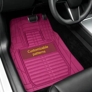 4-Piece Heavy Rubber PVC Car Floor Mats Deep Waterproof All-Weather Durable Girly Floor Liners