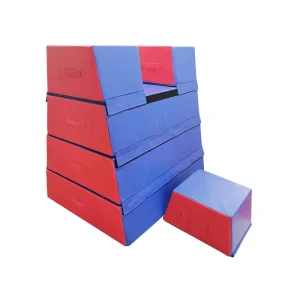 4-Section Soft Foam Trapezoid Vaulting Box for Gymnastics and Plyometric Training
