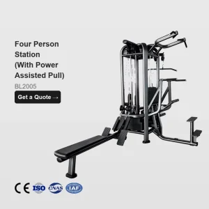 4-Station Steel Multi-Gym Machine Commercial Selectorized Full-Body Strength Training Equipment with Assisted Pull