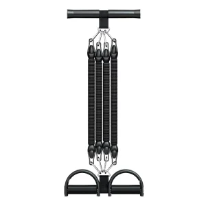 4-Tube Foot Pedal Resistance Band Heavy Duty Sit-Up Helper & Leg Trainer Non-Snap Exercise Bands OEM