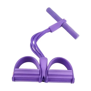4-Tube Latex Resistance Band with Foot Pedals