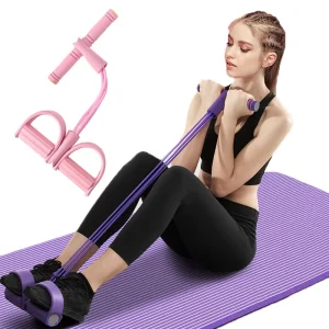 4-Tube Latex Resistance Pedal Band for Arm, Leg, Abdomen, and Waist Stretching
