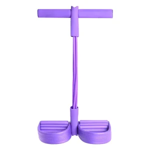 4 Tube TPE Elastic Resistance Bands with Foot Pedal 40LB Resistance for Home Workout and Yoga