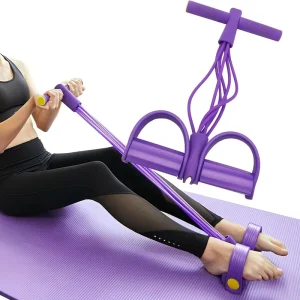 4 Tubes Yoga Fitness Pilates Resistance Bands Sit Up Assistant Pedal Pulling Top Exercise Accessories