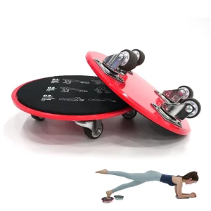 4-Wheel Gliding Disc Workout Slider Abdominal Training Plate 17.8cm Diameter 630g Home Fitness Equipment