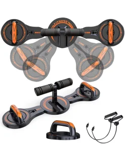 4-in-1 Adjustable Plastic Push-Up Bar System with Portable Foldable Resistance Band