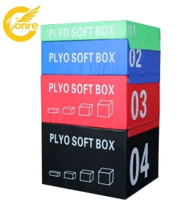 4-in-1 Adjustable Soft Plyometric Jump Box for Gym Training