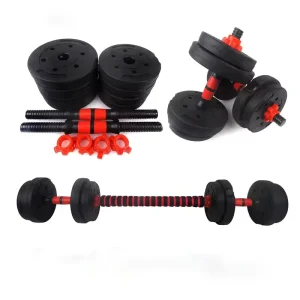 4-in-1 Home Adjustable Cement Dumbbell and Barbell Set 15kg 20kg 30kg 40kg