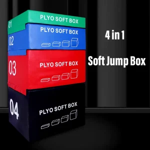 4-in-1 Jump Box Home Gym Multiple Height Options Stackable Soft Plyometric Non-Slip Surface PVC+EPE Material Model KSK-002