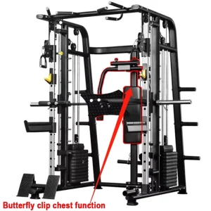 4 in 1 Multi-Function Rack Strength Training Weightlifting Barbell Cable Smith Machine