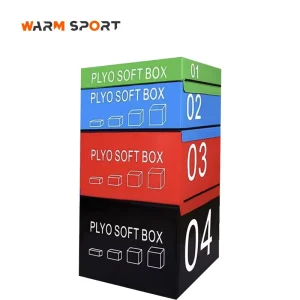 4-in-1 PVC/EPE Foam Soft Plyometric Jump Box for Strength Training 24.7-31.1 kg