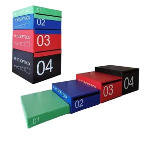 4 in 1 PVC Foam Plyo Box for Gym Jump Training, Sit-Ups, and Adults and Kids