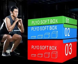 4-in-1 Soft Foam Plyometric Box, PVC, Black, FD-176 Model
